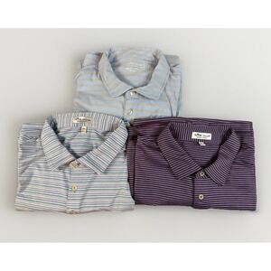 Peter Millar Lot of 3  Golf Shirt Men's XXL Blue Summer Comfort Striped Polo